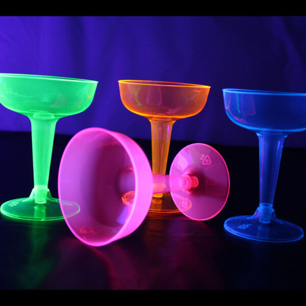 Neon Champagne Glasses, 4 Assorted Colors - 20 Cups/Pack - Image 2