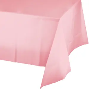 Jumbo Plastic Table Rolls - 1 Roll or 4 Rolls/Case - Light Pink