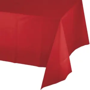 Jumbo Plastic Table Rolls - 1 Roll or 4 Rolls/Case - Red