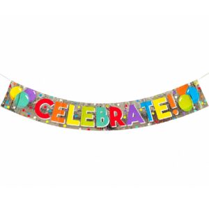 Celebrate, Foil Fringe Banner 4.5' x 8" Banner - 1 Banner