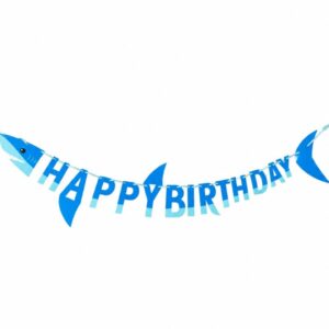 Shark "Happy Birthday" Banner - 1 Banner or 12 Banners/Case