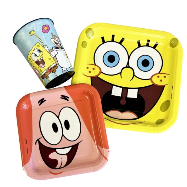 Spongebob Squarepants 9" Square Plates - 8 Plates/Pack or 96 Plates/Unit - Image 2