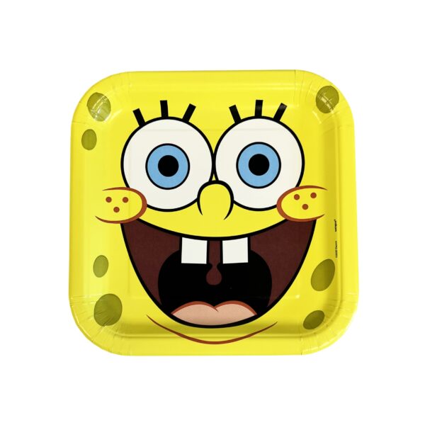 Spongebob Squarepants 9" Square Plates - 8 Plates/Pack or 96 Plates/Unit