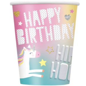Unicorn Party 9oz Cups - 8 Cups