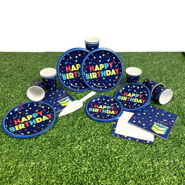 Festive Confetti Birthday 7" Plates - 8 Plates/Pack or 48 Plates/Unit - Image 3