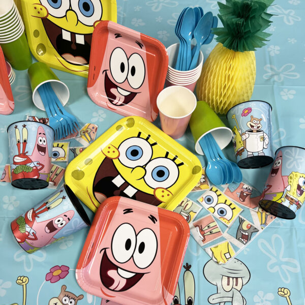 Spongebob Squarepants 9" Square Plates - 8 Plates/Pack or 96 Plates/Unit - Image 3