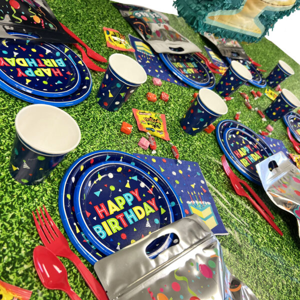 Festive Confetti Birthday 9" Plates - 8 Plates - Image 2