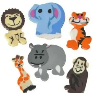 ERASER, MINI ZOO ANIMALS, ASSORTED ANIMALS - 144 Pieces/Bag