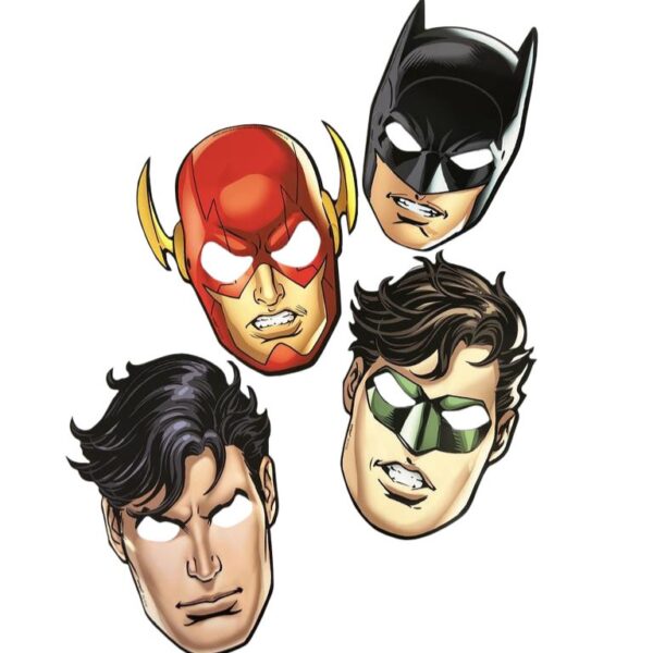 Justice League Party Masks - 8 Masks/Pack or 96 Masks/Unit