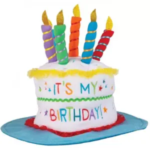 Plush "Happy Birthday" Cake Hat - 1 Each