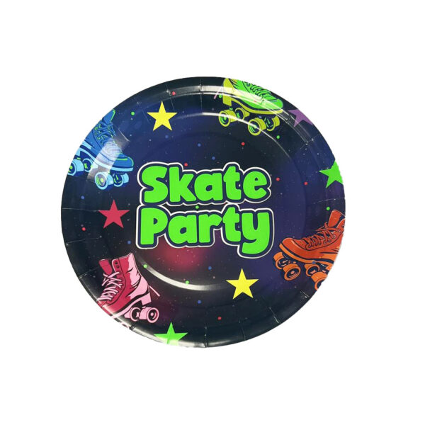Skate Party 9" Paper Plates - 50 Plates/Pack or 500 Plates/Case