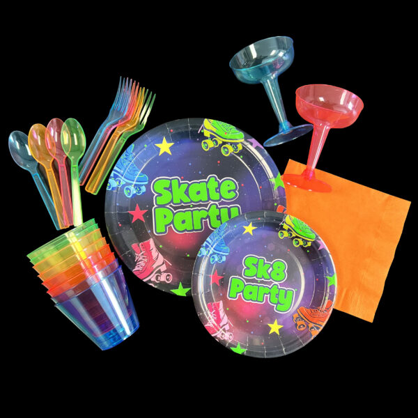 Skate Party 9" Plates - 50 Plates/Pack - Image 3