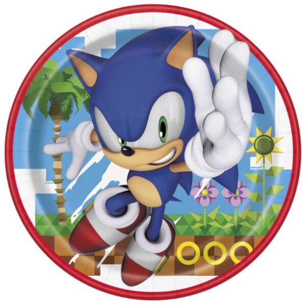 NEW DESIGN COMING SOON...Sonic the Hedgehog 9" Plates - 8 Plates