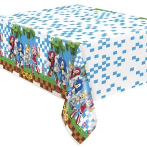 NEW DESIGN COMING SOON...Sonic the Hedgehog Plastic Table Cover - 1 Table Cover/Pack or 12 Table Covers/Unit