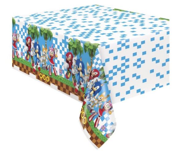 NEW DESIGN COMING SOON...Sonic the Hedgehog Plastic Table Cover - 1 Table Cover/Pack or 12 Table Covers/Unit