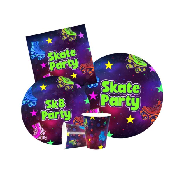 Skate Party 7" Plates - 50 Plates/Pack or 500 Plates/Case - Image 2