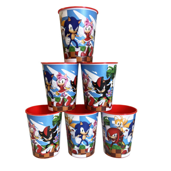 NEW DESIGN Sonic the Hedgehog 16oz Plastic Cups - 6 Cups - Image 3