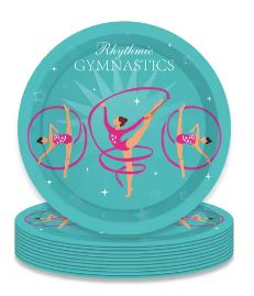 Gymnastics Party 9" Plates - 8 Plates