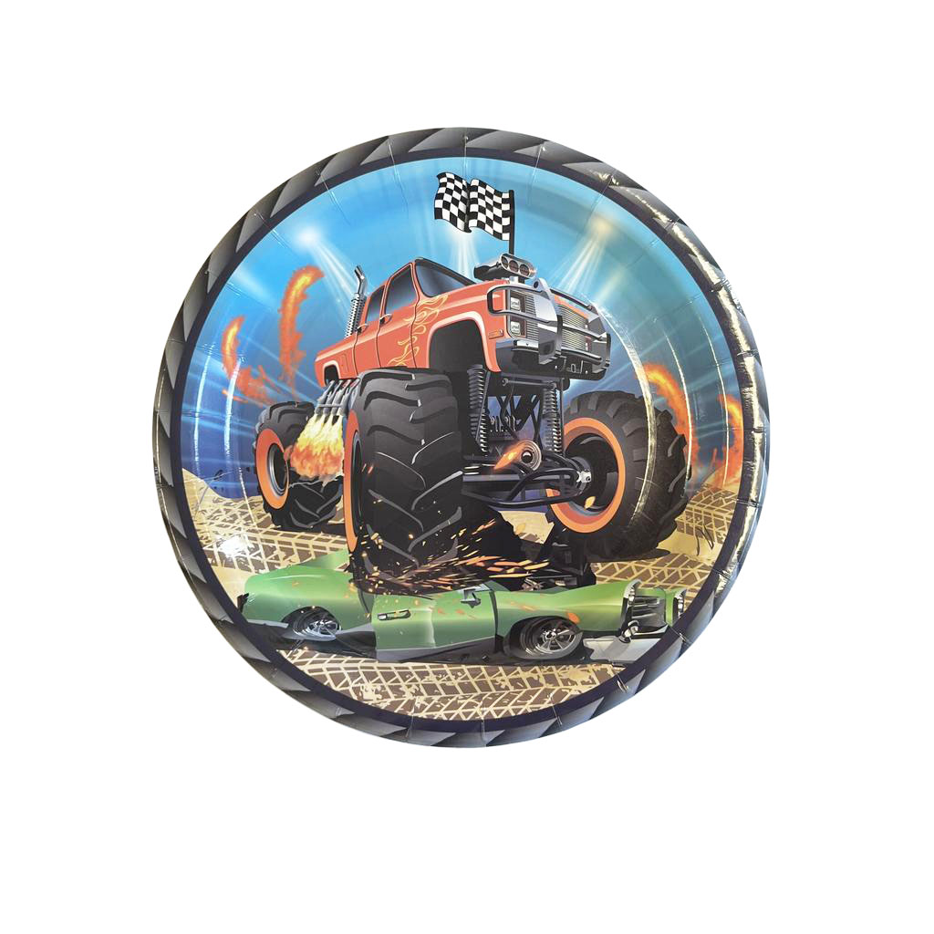 Monster Trucks 9" Plates - 8 Plates