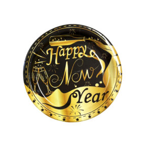 COMING SOON... Black and Gold "Happy New Year" 9" Plates - 8 Plates