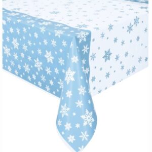 Snowflake Plastic Table Cover 1 Table Cover or 12 Table Covers/Unit