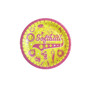 Girl's Softball Party 7" Plates - 8 Plates