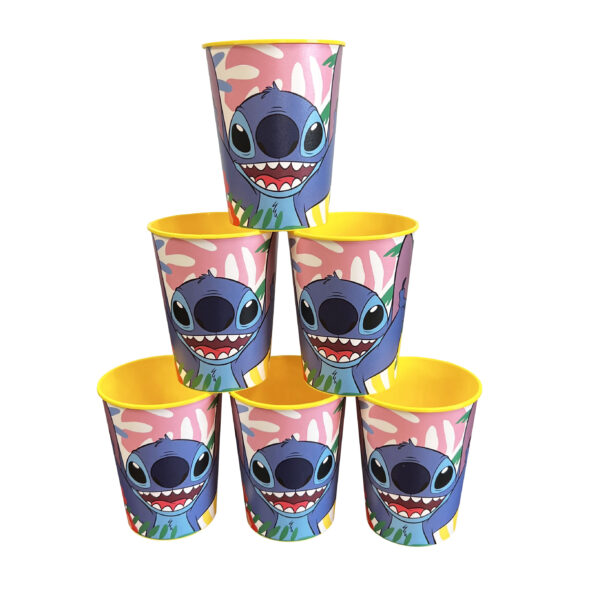 Stitch 16oz Plastic Cups - 6 Cups - Image 2