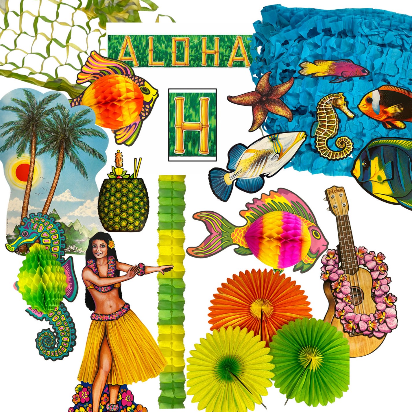 Luau 27 Piece Decorating Kit - 1 Kit