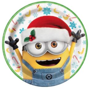 Despicable Me 9" Christmas Plates - 8 Plates/Pack or 96 Plates/Unit