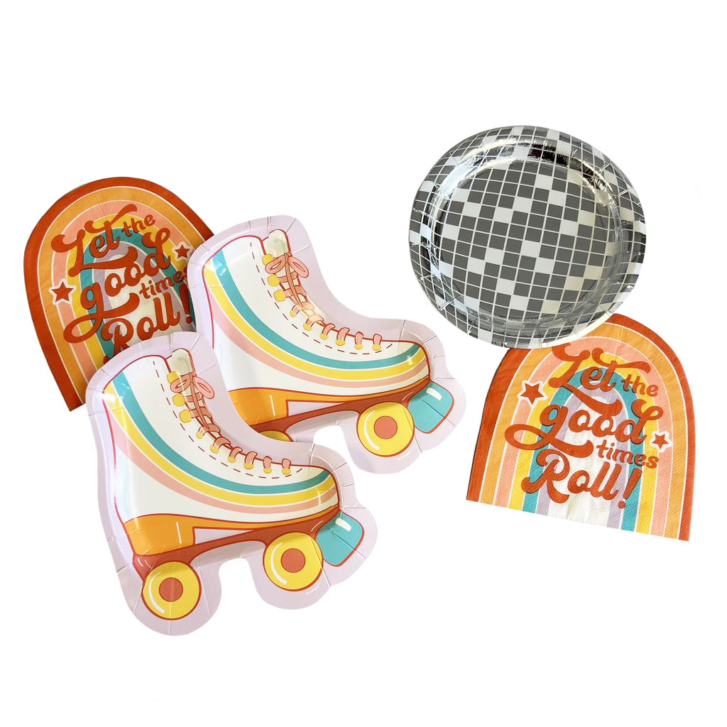 Retro Roller Skate 7" Disco Plate - 8 Plates/Pack or 48 Plates/Unit - Image 2