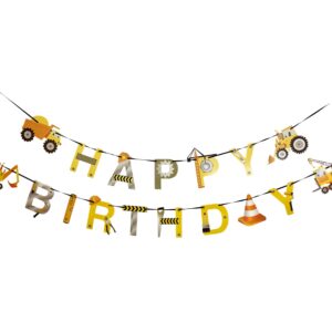 Construction "Happy Birthday" Double Banner Set - 1 Double Banner Set