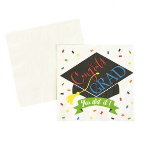 "Congrats Grad You Did It" Colorful Luncheon Napkins - 125 Napkins/Pack