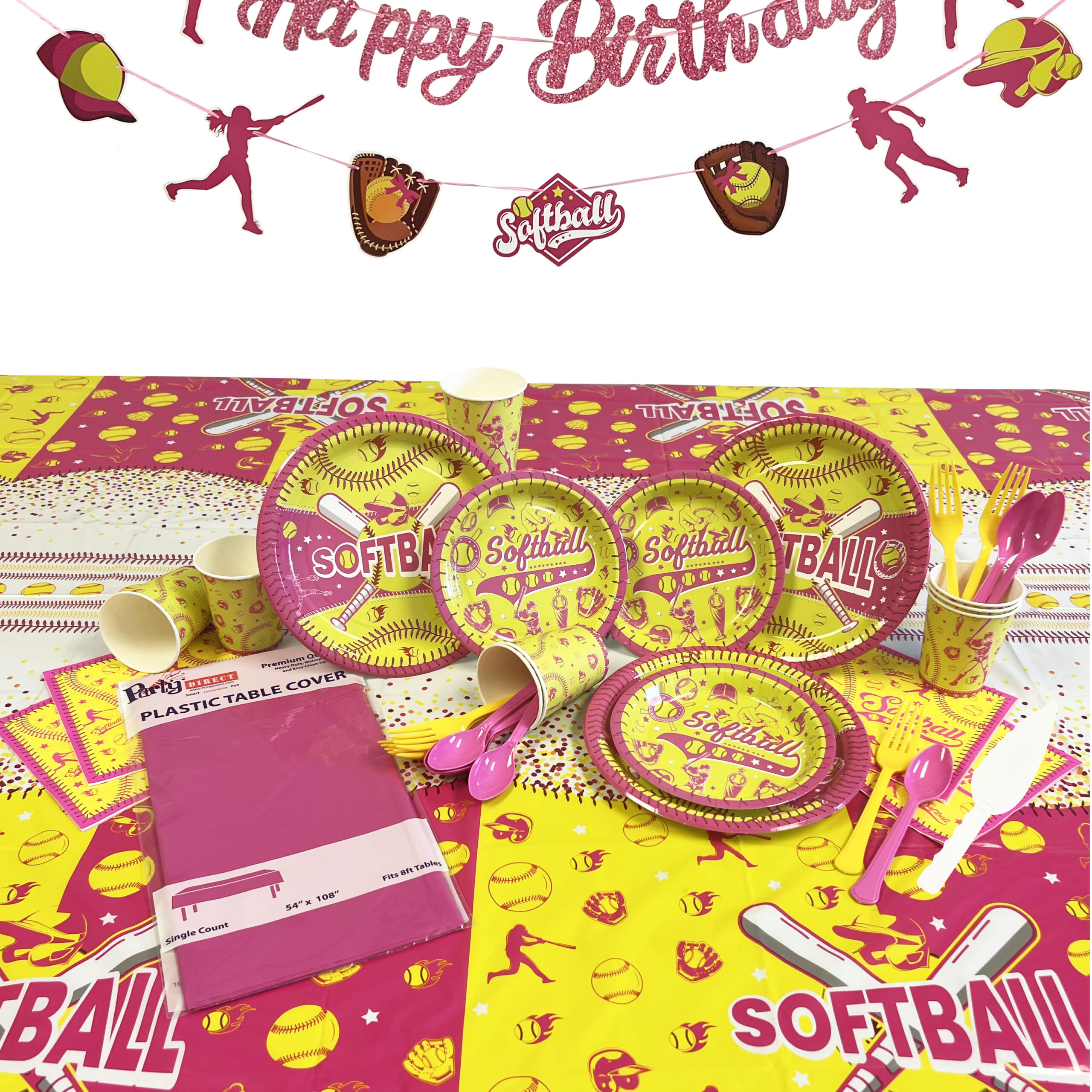 Softball Deluxe Party Kit for 8 or 16 Guest