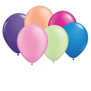 Assorted Neon Colors, 11" Balloons - 100 Balloons/Bag