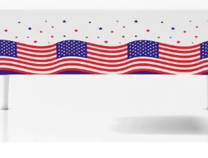 Red, White & Blue - 4th of July Table Cover - 1 Table Cover