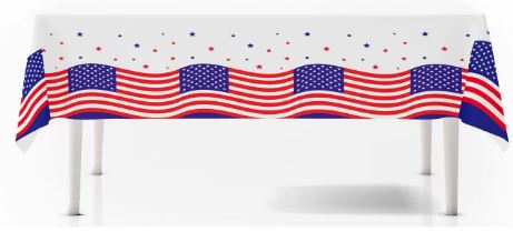 Red, White & Blue - 4th of July Table Cover - 1 Table Cover