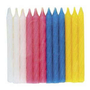 Assorted Colors, Twist Design Candles - 24 Candles/Pack