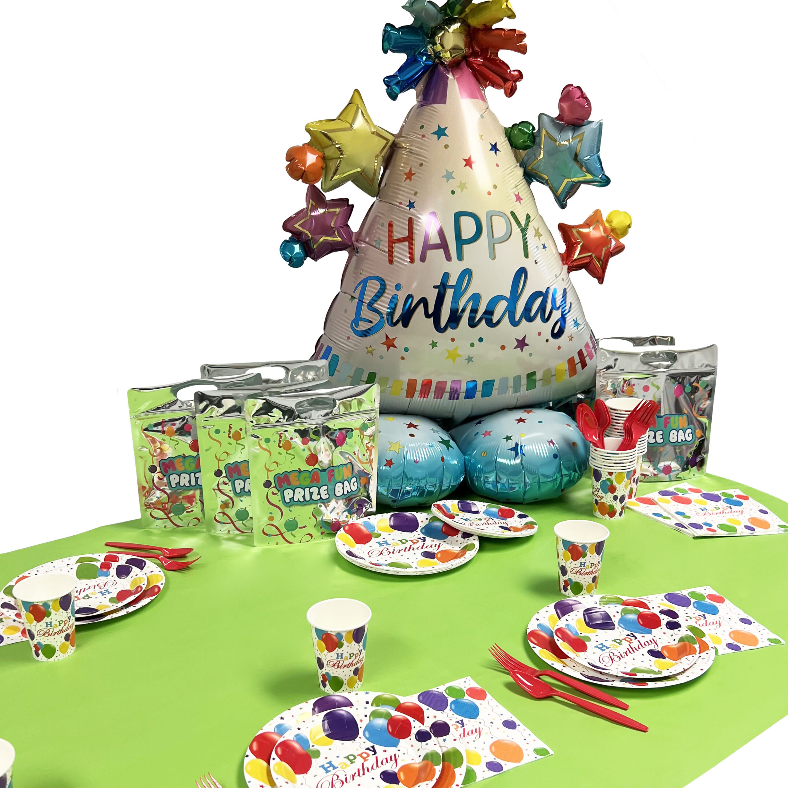 Party Hat, "Happy Birthday" 36" x 27" Standing Balloon - 1 Each - Image 2