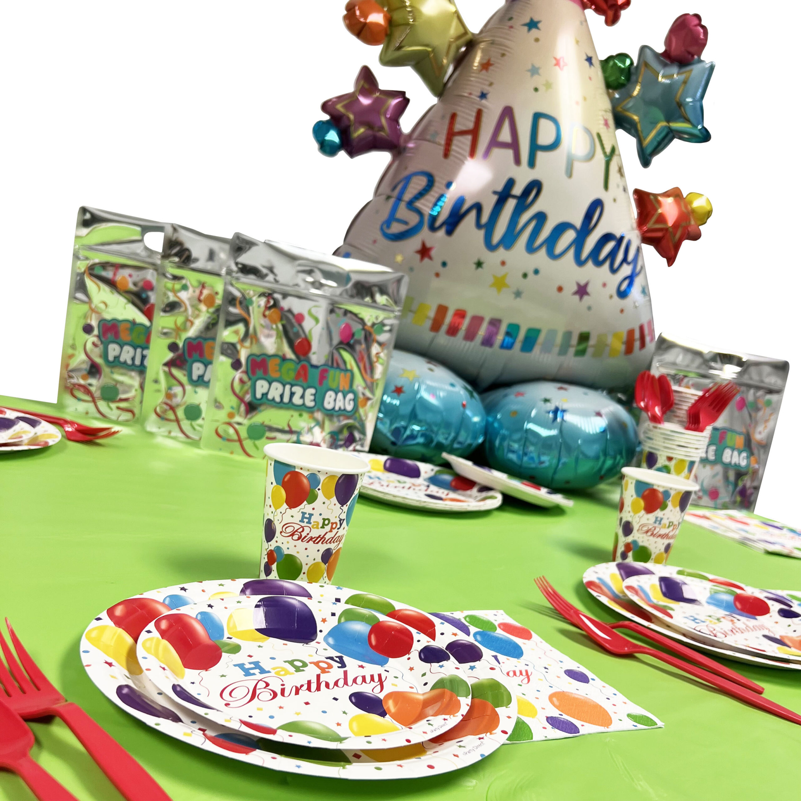 Party Hat, "Happy Birthday" 36" x 27" Standing Balloon - 1 Each - Image 3
