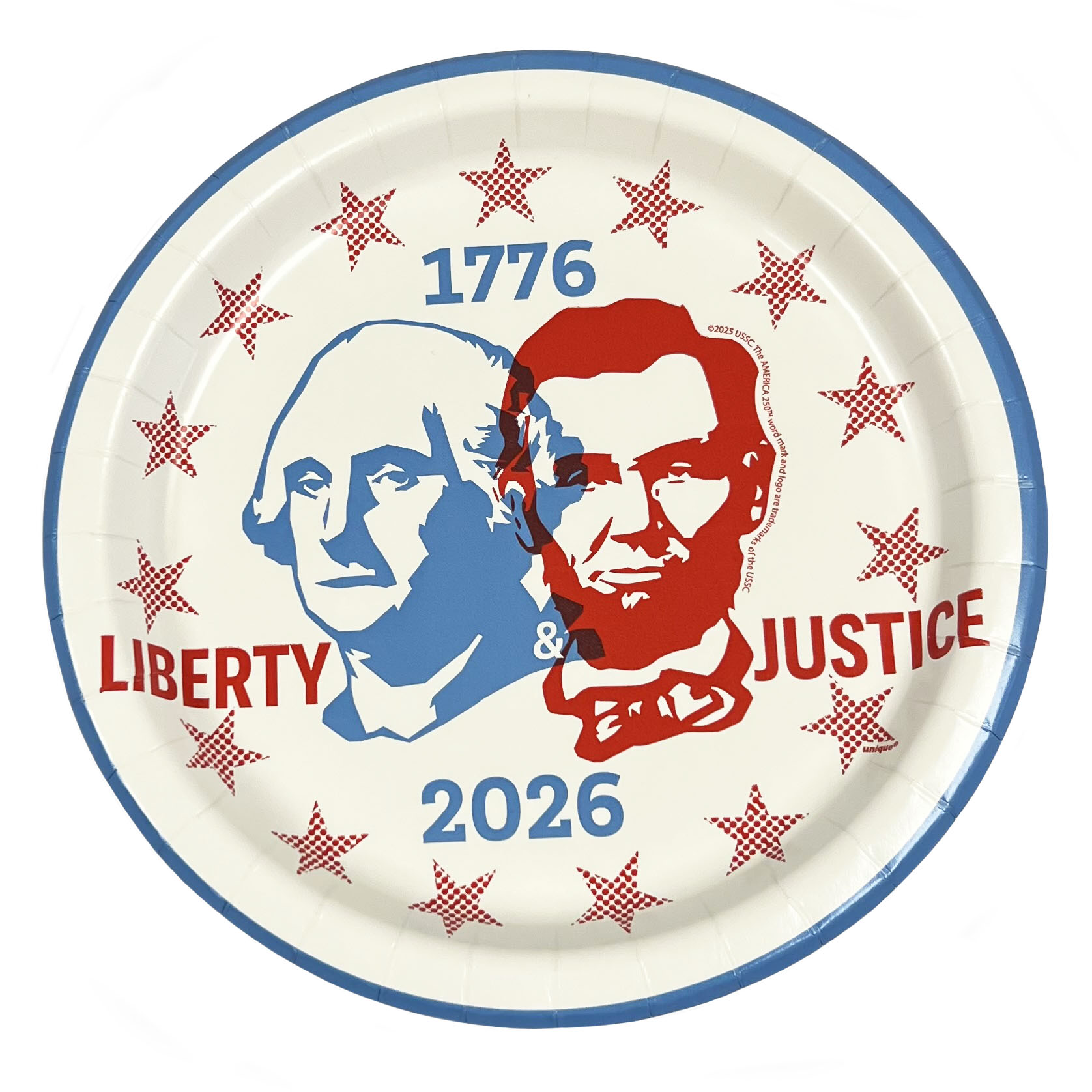 America's 250th 9" Plates - 8 Plates/Pack or 96 Plates/Case