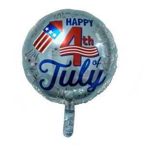 17" "Happy 4th of July" Round Foil Mylar Balloon - 1 Balloon or 6 Balloons/Case