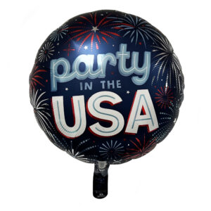 18" "Party in the USA" Satin Foil Mylar Balloon - 1 Balloon or 6 Balloons/Case