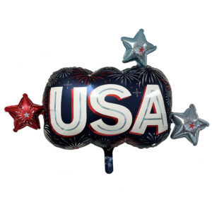 36" "USA" Satin Foil Mylar Balloon - 1 Balloon or 5 Balloons/Case