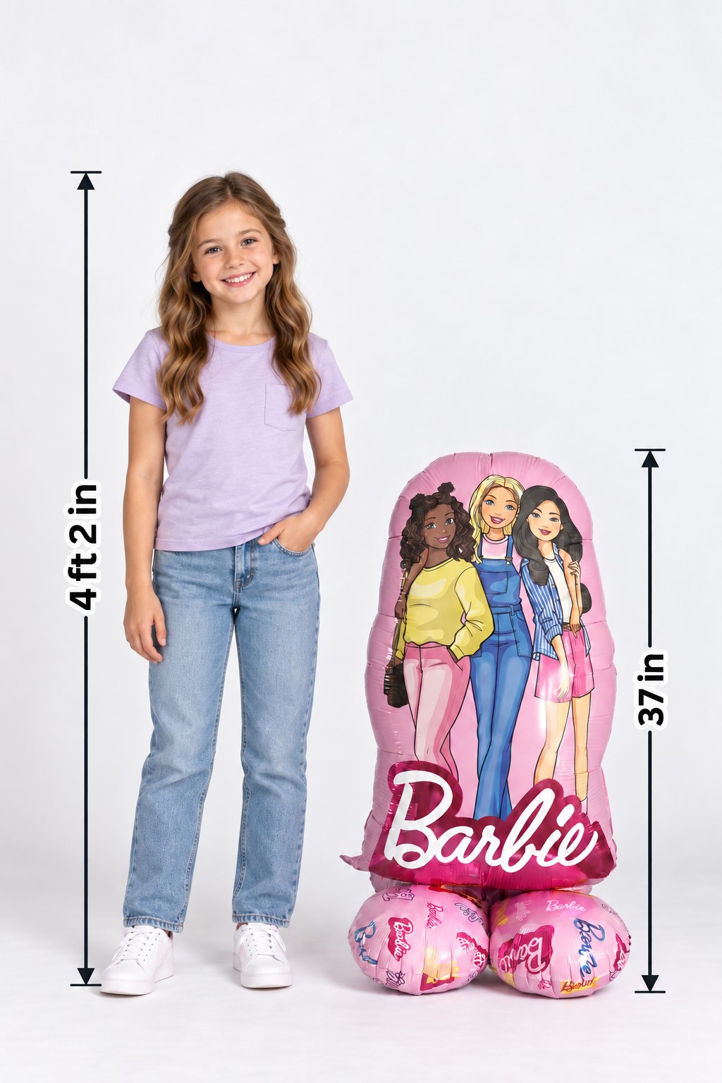 Barbie 37" x 20" Character Shaped Standing Balloon - 1 Balloon - Image 2