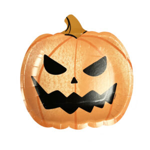 "Bats & Boos" 9.25" Pumpkin-Shaped Plates - 8 Plates/Pack or 48 Plates/Case