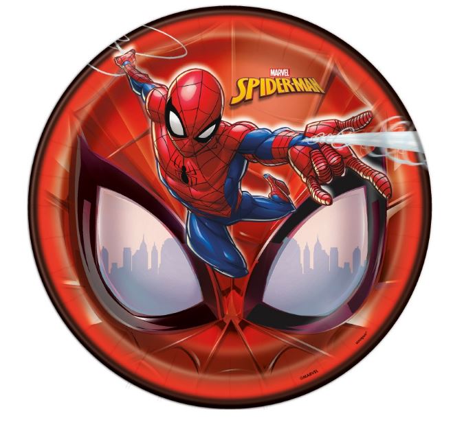Spiderman 9" Plates - 8 Plates/Pack or 96 Plates/Case