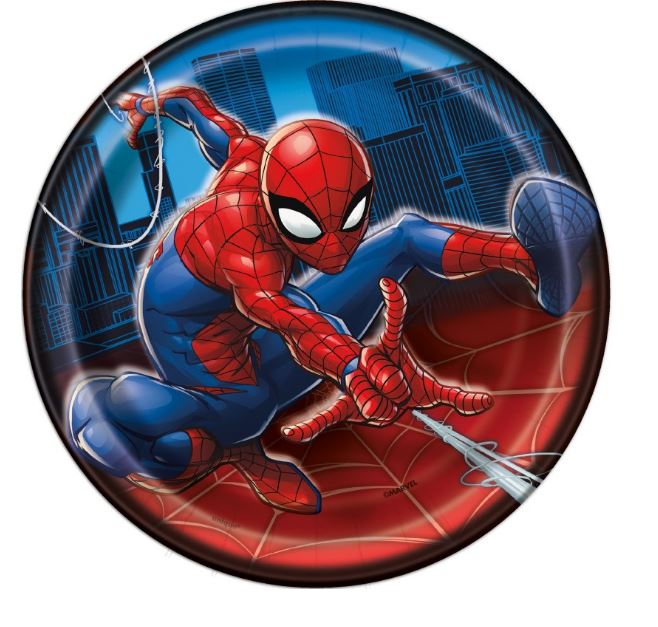 Spiderman 7" Plates - 8 Plates/Pack or 96 Plates/Case