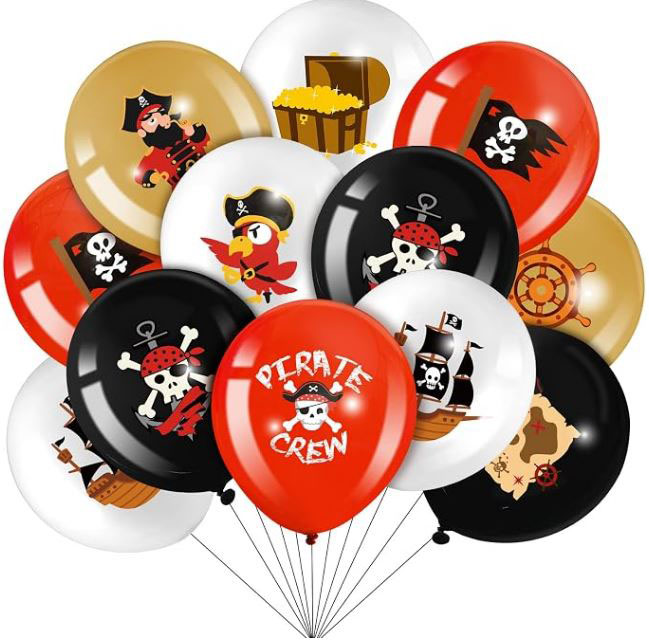 Pirate, 12" Assorted Color, Latex Balloons - 1 Balloon