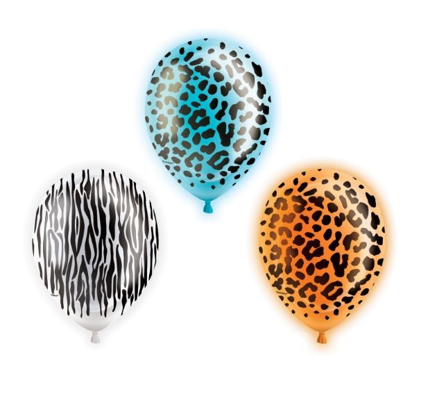 Light Up, Safari 12" Balloons - 5 Balloons/Pack