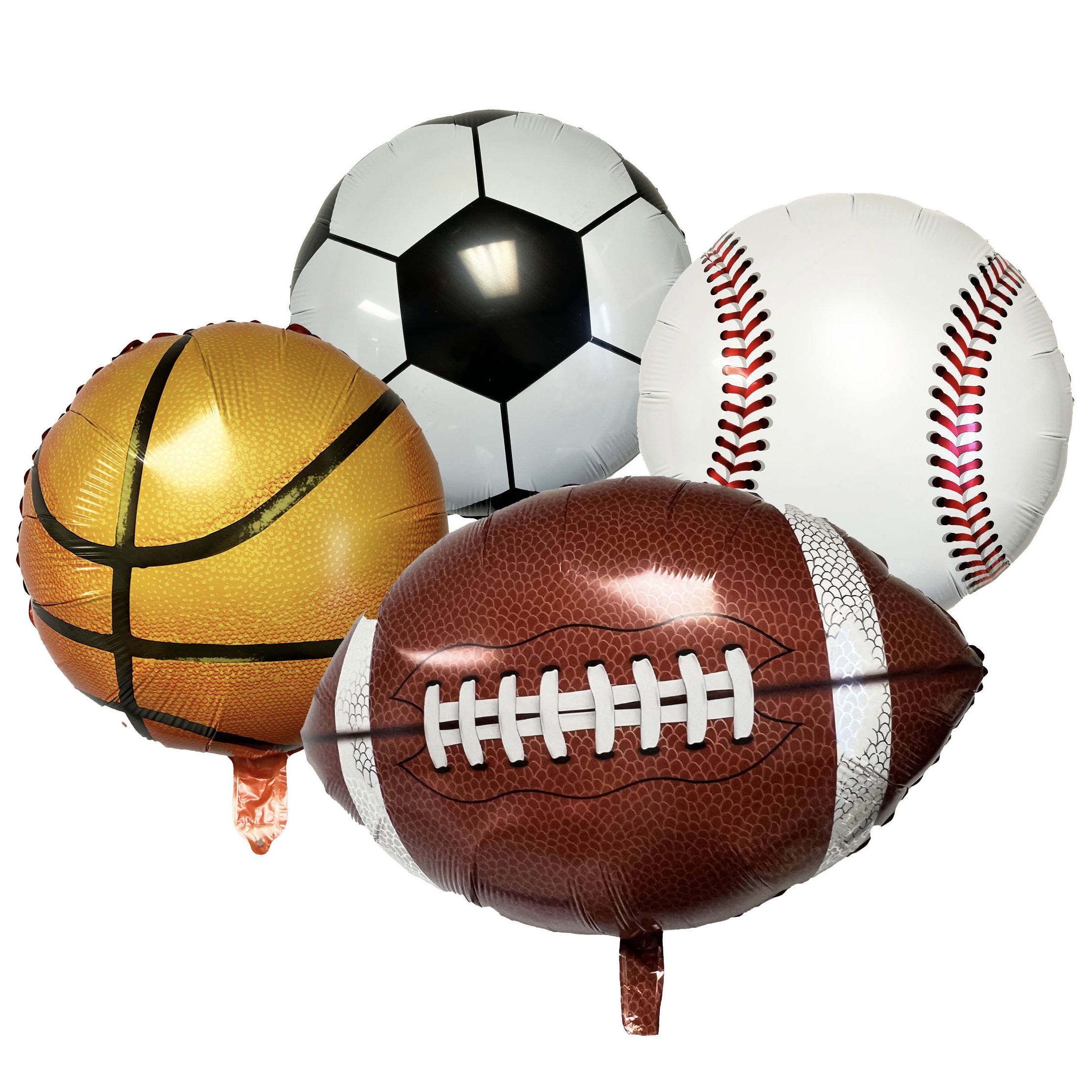 Sports, 18" Mylar Balloons - 4 Balloons/Pack